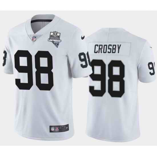 Men's Oakland Raiders White #98 Maxx Crosby 2020 Inaugural Season Vapor Limited Stitched NFL Jersey